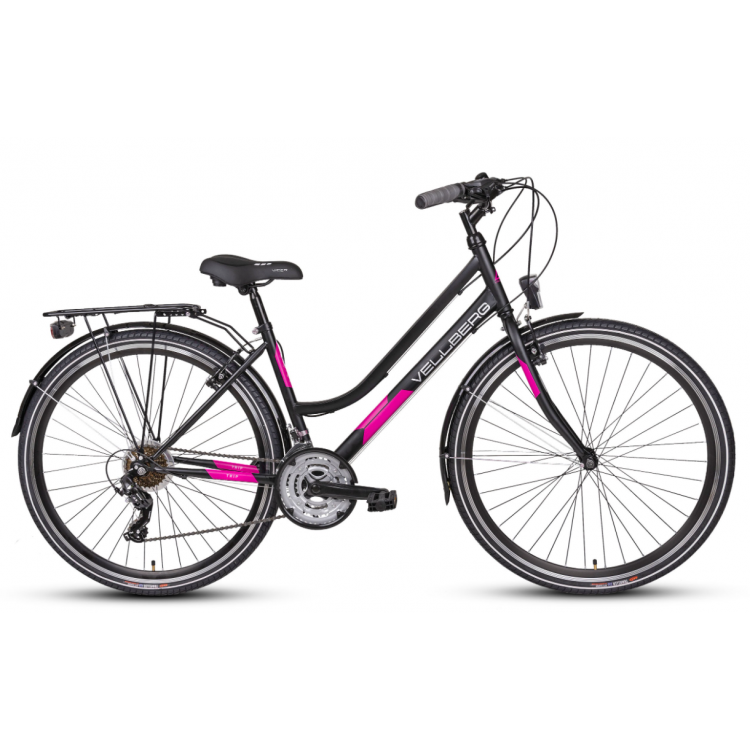Trekingový bicykel 28" VELLBERG TRIP čierno-ružový 17"